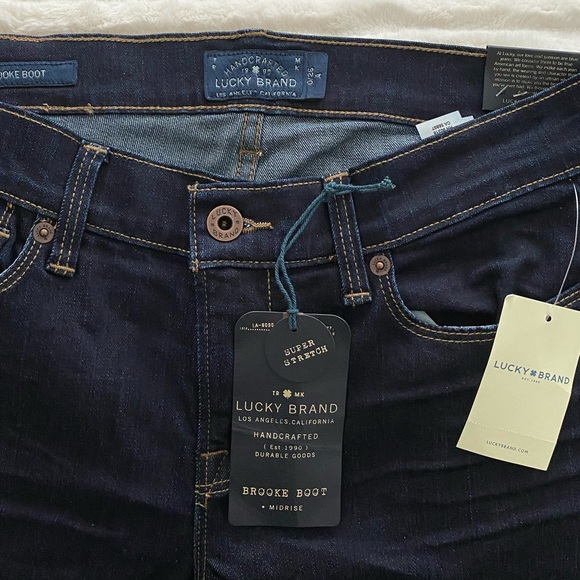NWT 🏷 Lucky Brand Brooke Boot Mid Rise (Raw Hem) Denim Blue Jeans - Picture 6 of 11